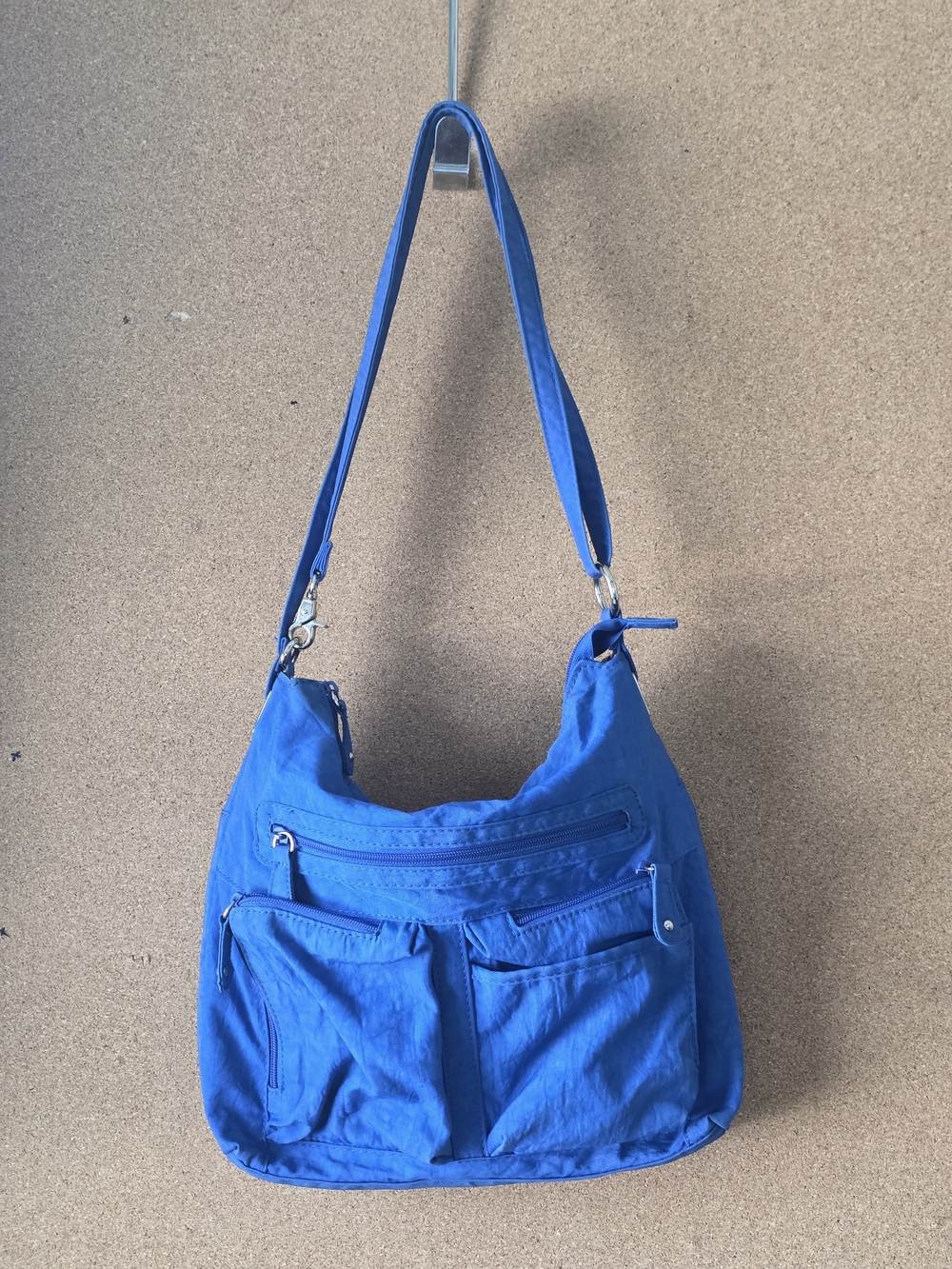 MultiSac Blue Nylon Crossbody Bag Or Shoulder Hobo Adjustable Strap, 12x12